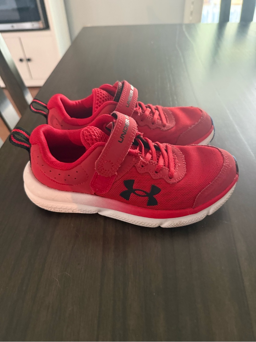 Under Armour Kids Red Slip-On Lace Athletic Sneakers